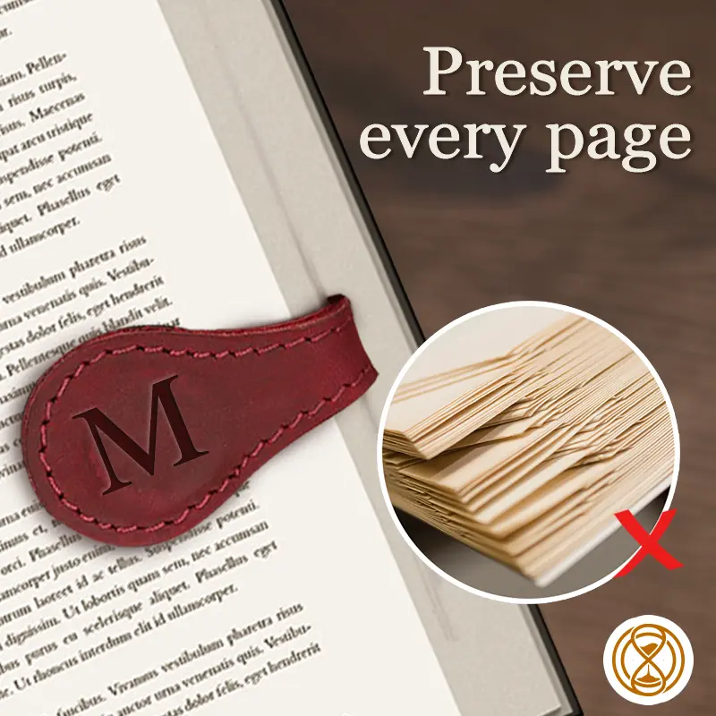 TimelessMark - Personalized Magnetic Leather Bookmark