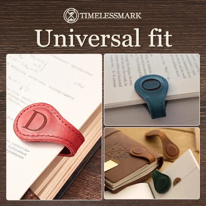 TimelessMark - Personalized Magnetic Leather Bookmark