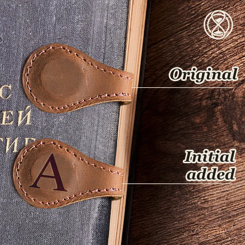 TimelessMark - Personalized Magnetic Leather Bookmark