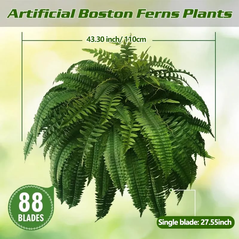 UV Resistant Lifelike Artificial Boston Fern