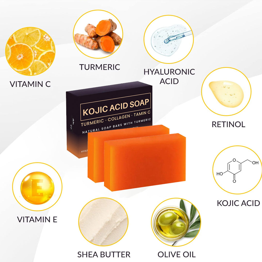 Vallova's Handmade Kojic Turmeric Brightening Bar for Dark Spots