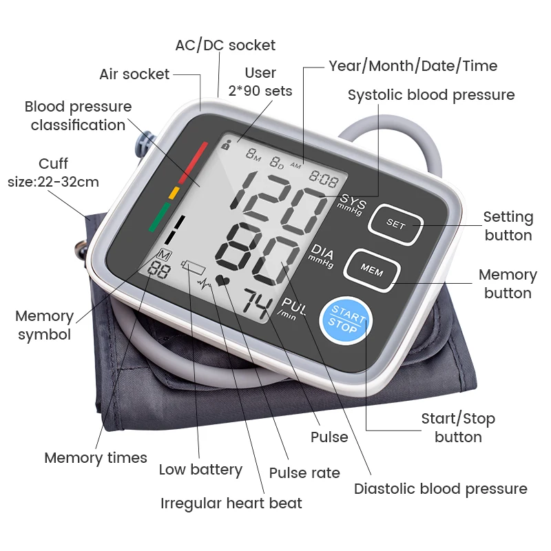 VitalTrack Pro Arm Blood Pressure Monitor