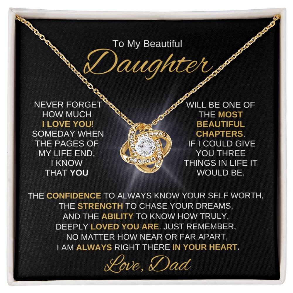 Beautiful Daughter Gift "Most Beautiful Chapters" Necklace