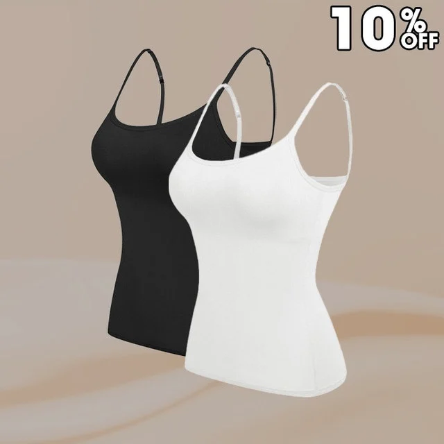 Cami Bra - Womenâ€™s Camisole With Built In Padded Bra Vest