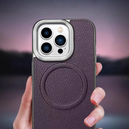 Genuine Leather Phone Case: with Wireless Charging and Strong Magnetic Design