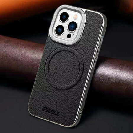 Genuine Leather Phone Case: with Wireless Charging and Strong Magnetic Design