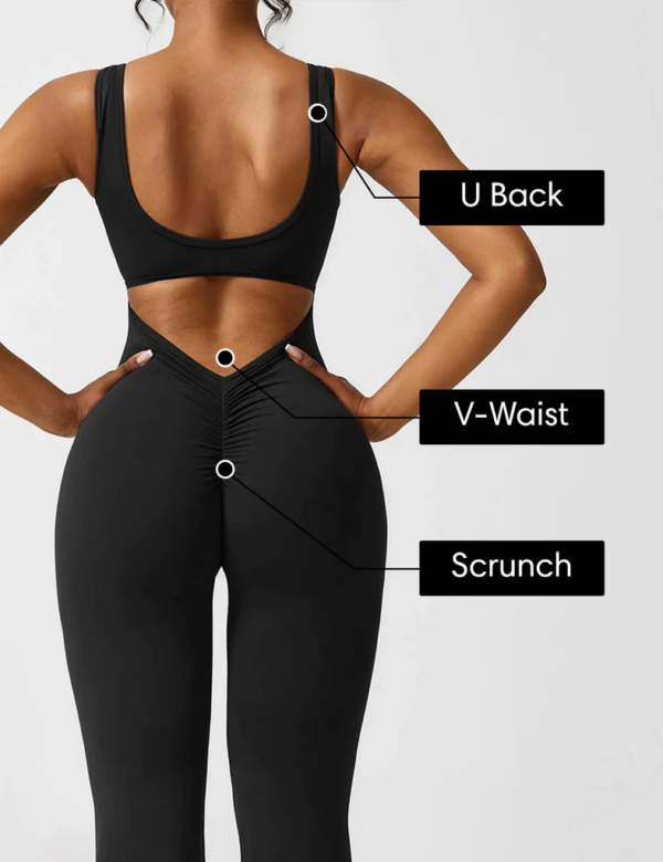 Glowze V-Back Flared Jumpsuit