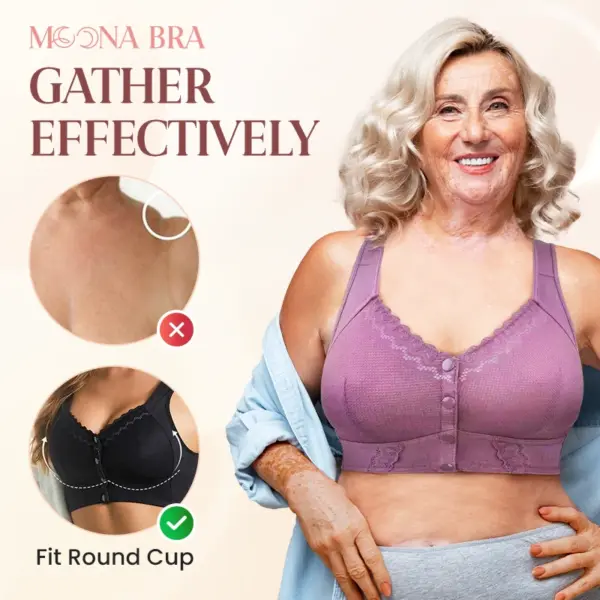 KellyCharm - Moona Bra - Front Closure Breathable Bra for Seniors