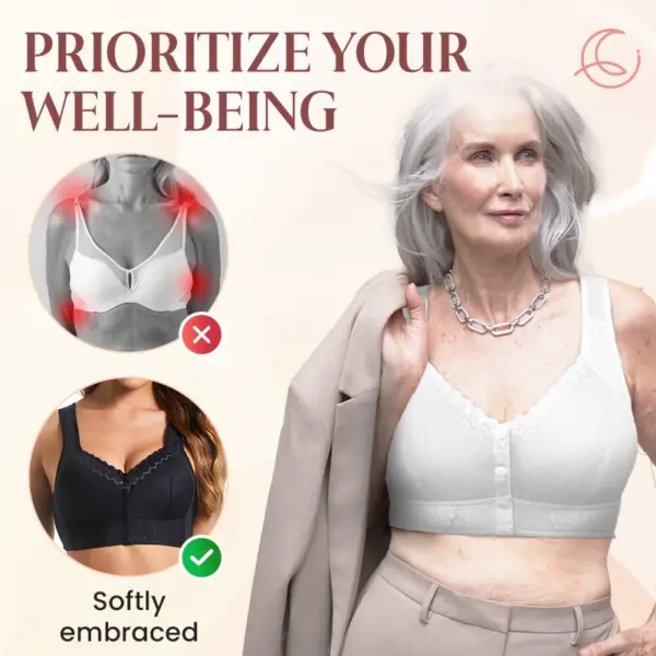 KellyCharm - Moona Bra - Front Closure Breathable Bra for Seniors