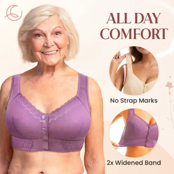 KellyCharm - Moona Bra - Front Closure Breathable Bra for Seniors