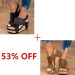 Last Day 50% OFF - Womens Comfy Velcro Wedge Orthopedic Sandals