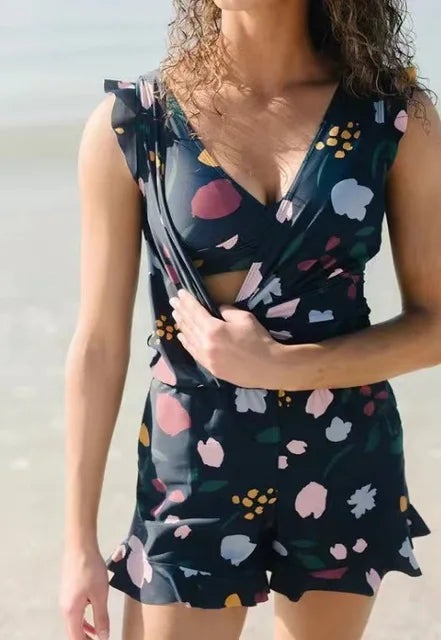 Last Day Sale OFF 60% - Swim Romper Built-in Bra