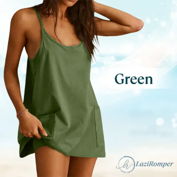 LaziRomper - Camisole Romper with Built-in Layers