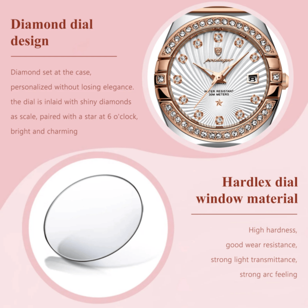 Luxury Stainless Steel Woman Wristwatch