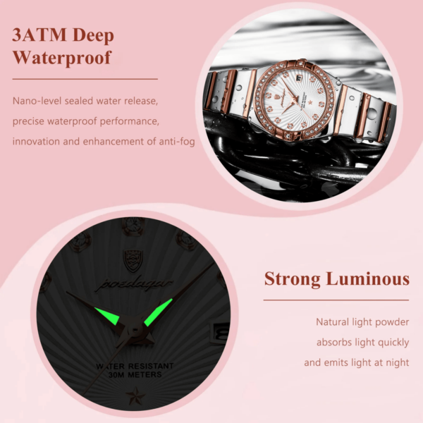 Luxury Stainless Steel Woman Wristwatch