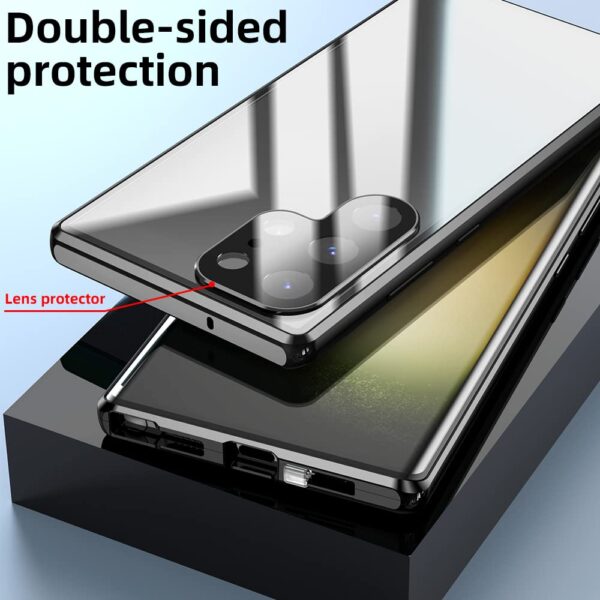 Magnetic Double Sided Tempered Glass Phone Case for Samsung S24 Ultra