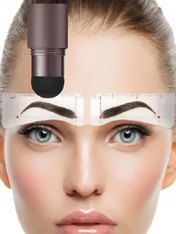 Makeup Eyebrow Stamp Shaping Kit Set Maquiagem Hairline Enhance Make-up for women