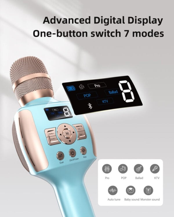 MEINIAO Wireless Bluetooth Handheld Karaoke Microphone Speaker