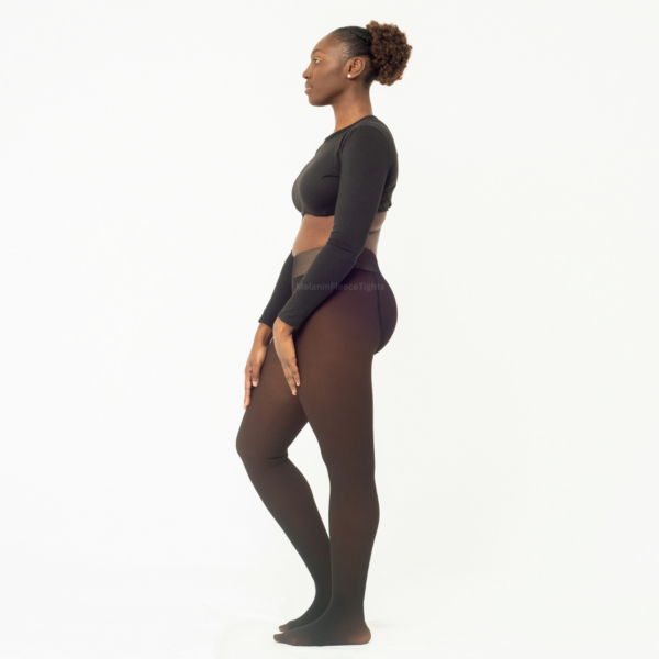 Melanin Fleece Tights - Sheer Black Effect