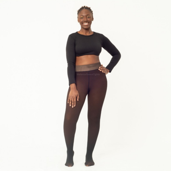 Melanin Fleece Tights - Sheer Black Effect