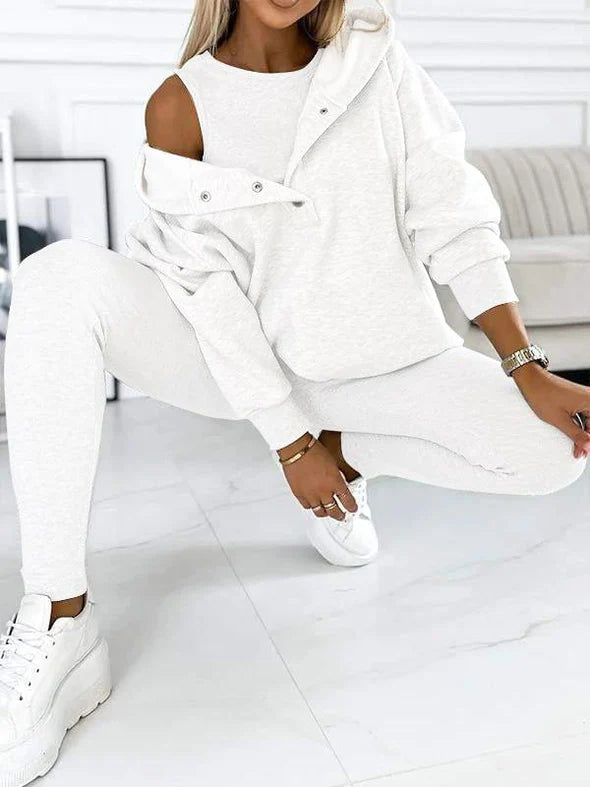 Oversized Hooded Casual 3pc Sweatshirt Suit