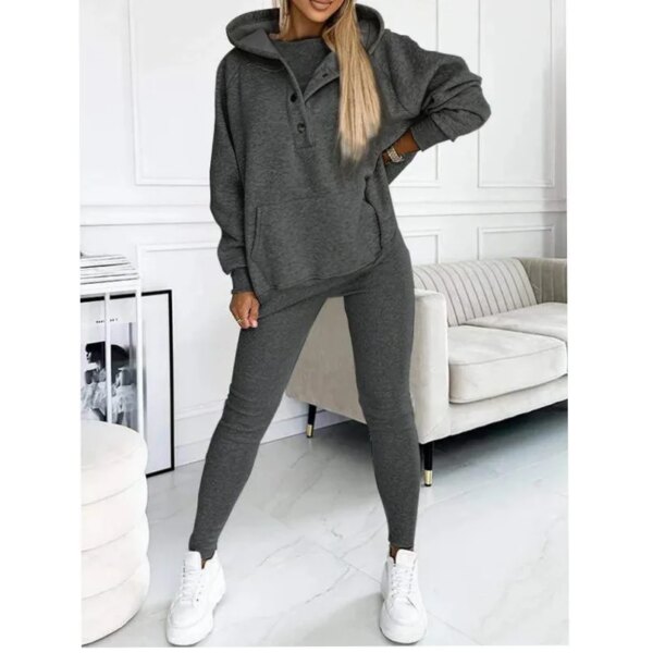 Oversized Hooded Casual 3pc Sweatshirt Suit