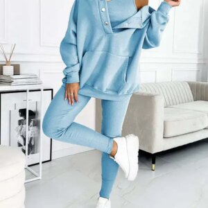 Oversized Hooded Casual 3pc Sweatshirt Suit