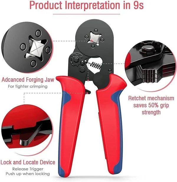 Ratchet Tubular Terminal Wire Crimpers Set