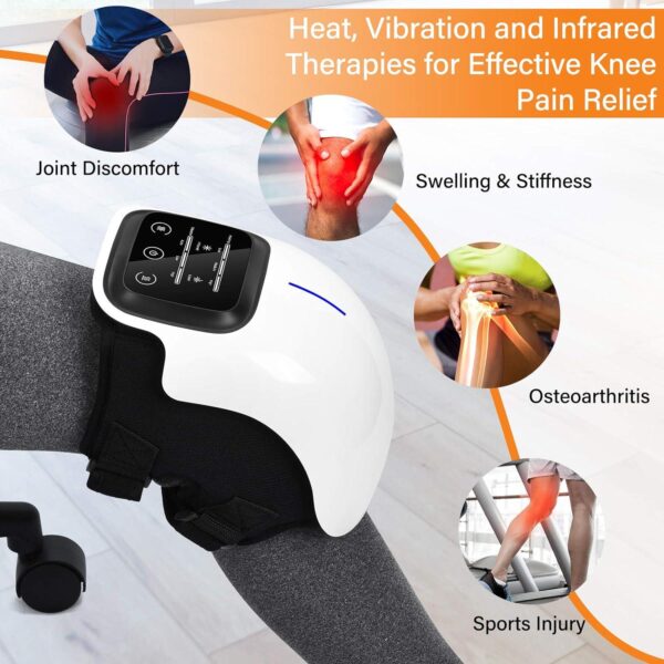 Smart Compress Knee Massager & Free Knee Pain Relief Patches - Infrared Knee Massager For Pain Relief