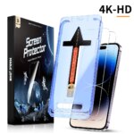 Tempered glass screen protector for Samsung and iPhone + quick installation tool