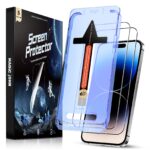 Tempered glass screen protector for Samsung and iPhone + quick installation tool