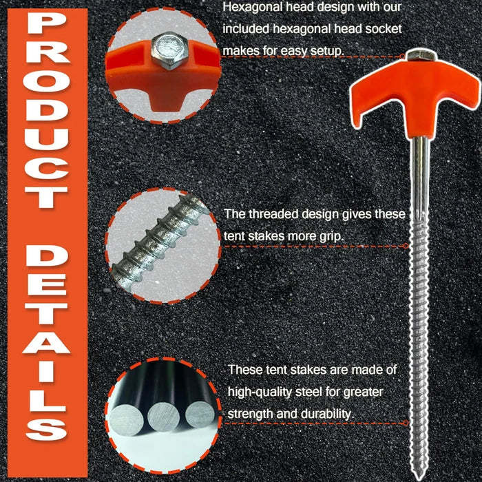 Tent Stakes - Ground Anchors Screw in