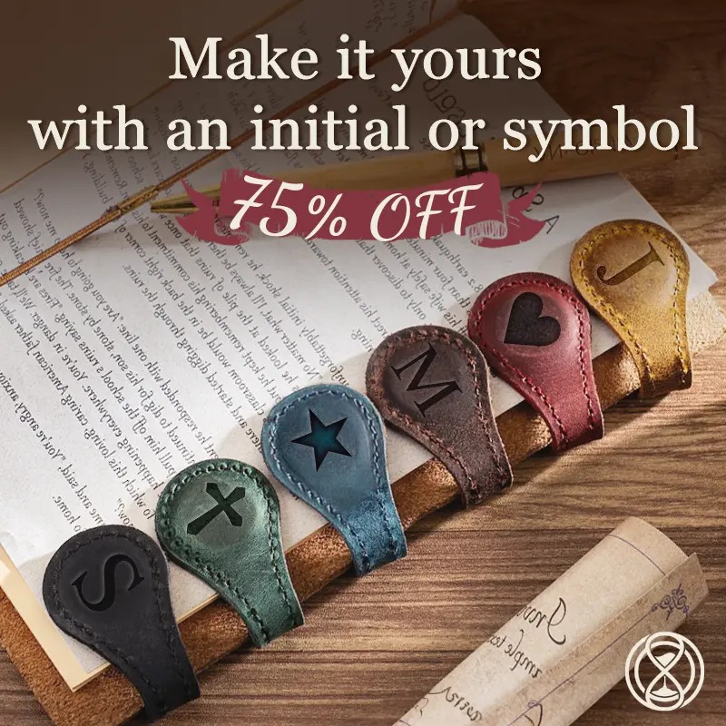 TimelessMark - LAST DAY SALE 75% OFF - Personalized Magnetic Leather Bookmark