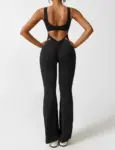 V-BACK FLARED JUMPSUIT