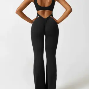 V-BACK FLARED JUMPSUIT