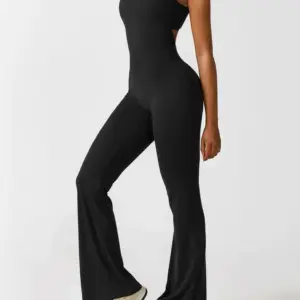 V-Back Flared Jumpsuit