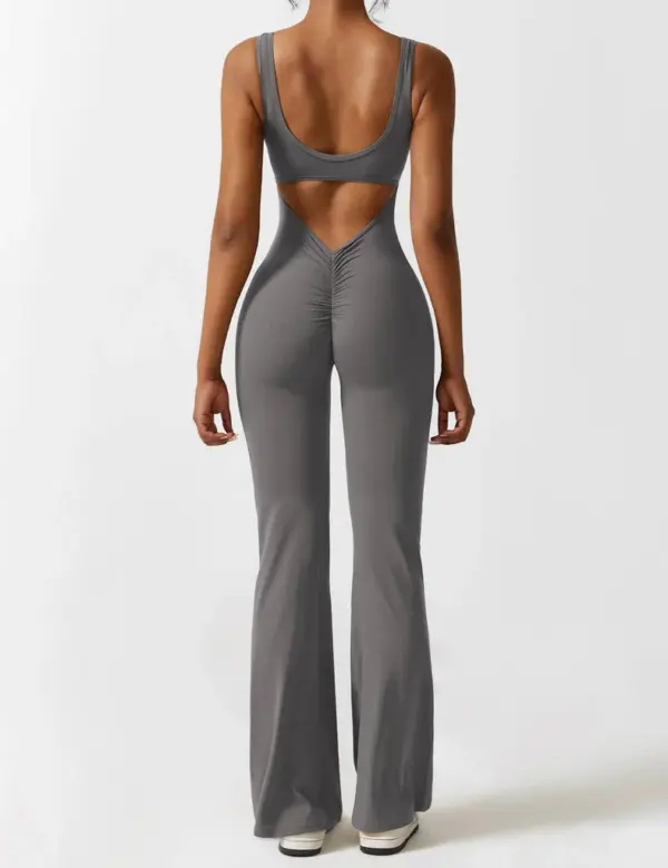 V-BACK FLARED JUMPSUIT