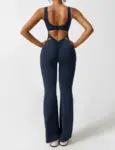 V-BACK FLARED JUMPSUIT