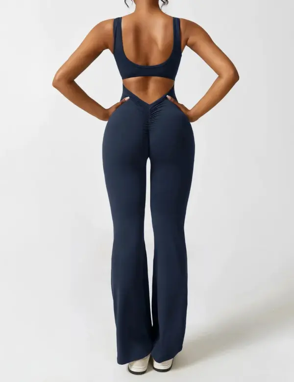 V-BACK FLARED JUMPSUIT