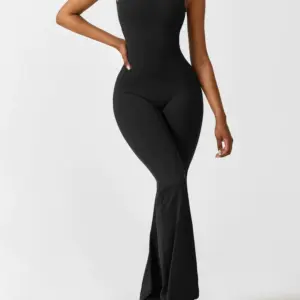 V-BACK FLARED JUMPSUIT