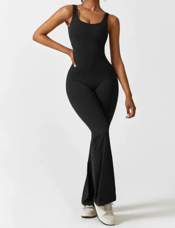 V-BACK FLARED JUMPSUIT