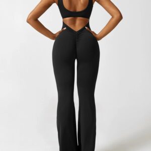 V-Back Flared Jumpsuit