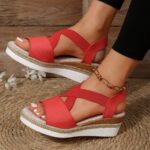 Vianys Women's Comfy Wedge Heel Sandals Summer Flat Wedge Heel Fish Mouth Casual Women's Sandals