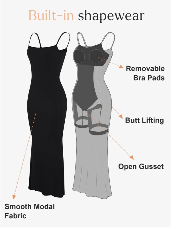 2 in 1 The Shapewear Dress Slip Maxi