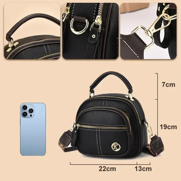 2024 Classic Multifunctional Adjustable Wide Shoulder Strap Leather Bag