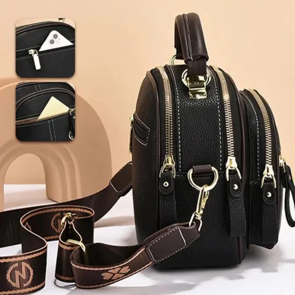 2024 Classic Multifunctional Adjustable Wide Shoulder Strap Leather Bag