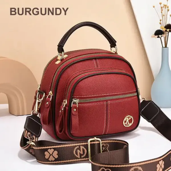 2024 Classic Multifunctional Adjustable Wide Shoulder Strap Leather Bag