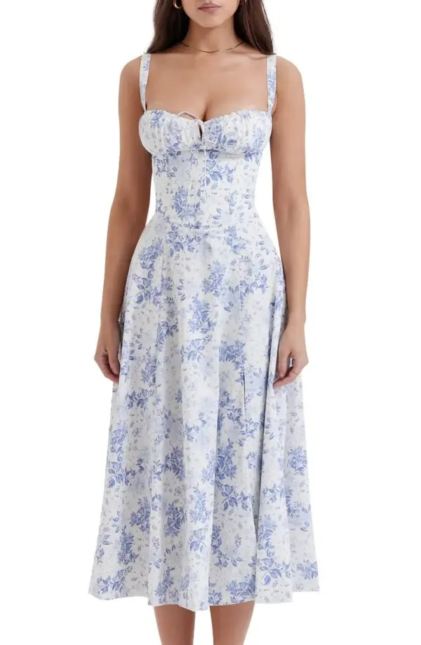 bless Boutik -  Floral Bustier Shaper Dress