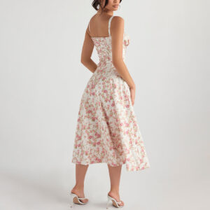 Bless Boutik Floral Bustier Waist Dress