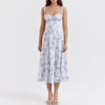 Bless Boutik Floral Bustier Waist Dress